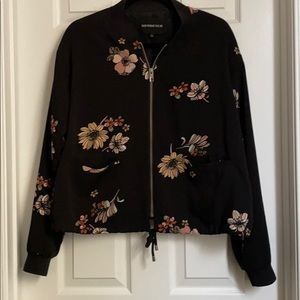 Floral lightweight bomber style jacket